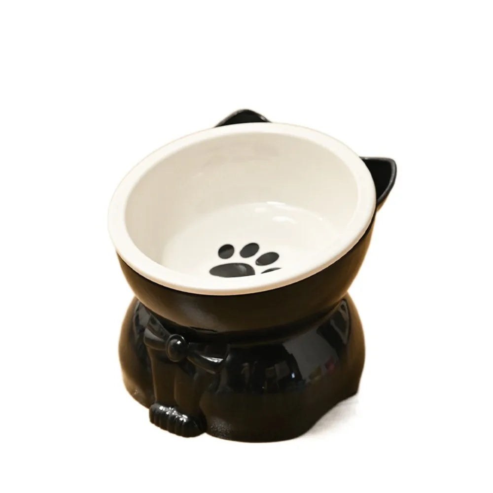 Pet Supplies Ceramic Cat Bowl Creative Slanted Mouth Dog Food Feeding Basin Non-slip Cute Pet Drinking Feeder Water Container