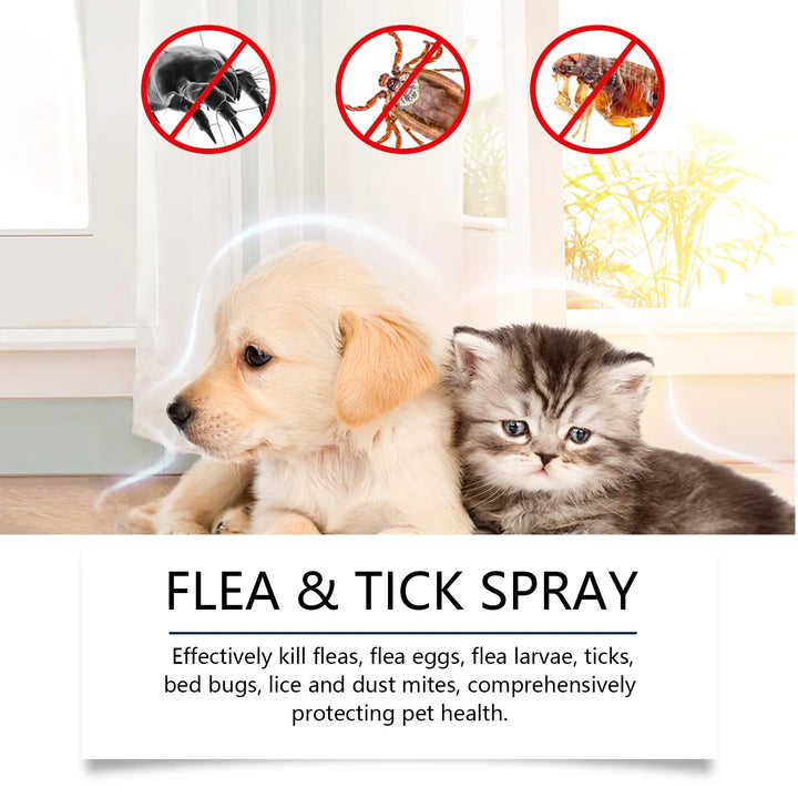 YEGBONG Flea Tick Spray Effective Insect Repellent Eliminate Odor Long Lasting Protection Gentle Ingredients Pet Flea Treatment