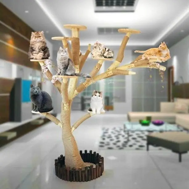 Nature Tree Cat Climbing Small Family Large Tree Cat Climbing Pet Tree House Indoor Habitat Pet Training Supplies Best GIft