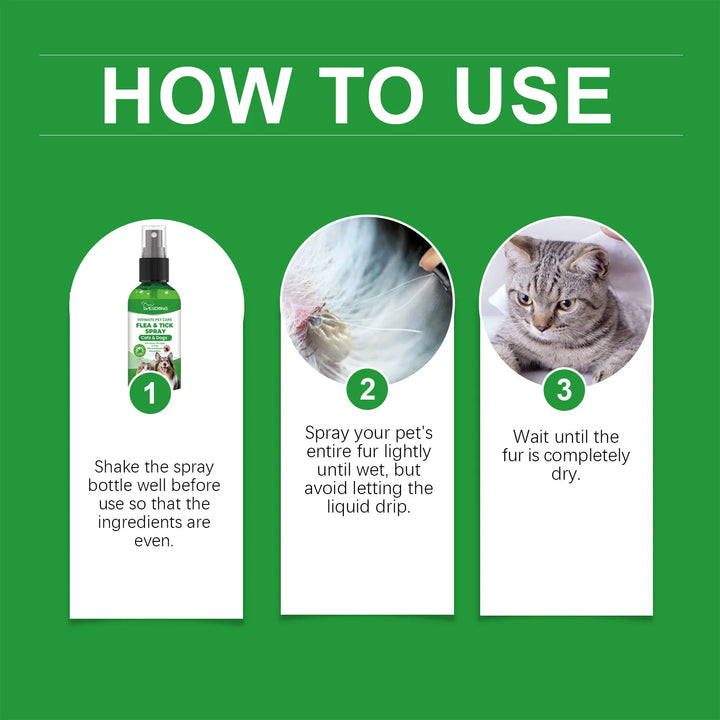 YEGBONG Flea Tick Spray Effective Insect Repellent Eliminate Odor Long Lasting Protection Gentle Ingredients Pet Flea Treatment