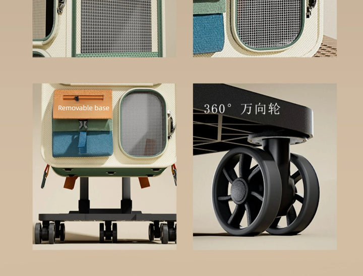 Rolling Cat Carrier with Wheels for Large Cats Small Dogs Up To 10kg  Ideal for Travel Walking and Camping Cat Handbag Dog Bag