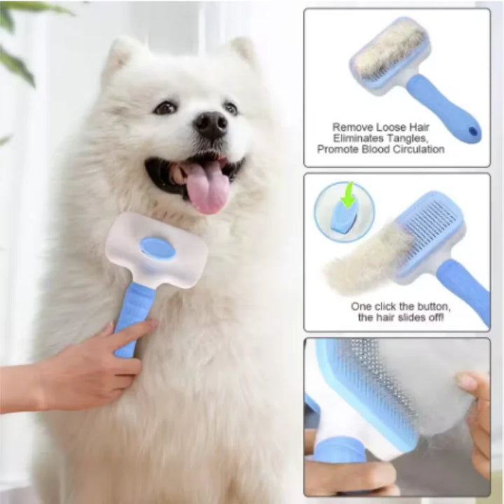 Pet Dog Brush Cat Comb Self Cleaning Pet Hair Remover Brush For Dogs Cats Grooming Tools Pets Dematting Comb Dogs Accessories