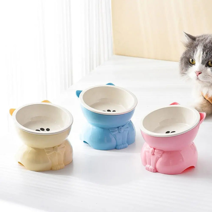 Pet Supplies Ceramic Cat Bowl Creative Slanted Mouth Dog Food Feeding Basin Non-slip Cute Pet Drinking Feeder Water Container