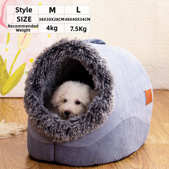 Pet House for Small Dog Cat Bed House Portable Enclosed Plush Pet Kitten Nest Winter Warm Soft Pet Cave Kennel Deep Sleep Sofa