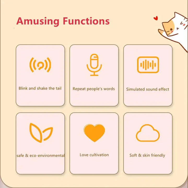 Cute Plush Toys Simulation Cat Dog Interactive Kids Huggy Pets Speak Electronic Accompanied Toy Children Gifts Birthday Awards