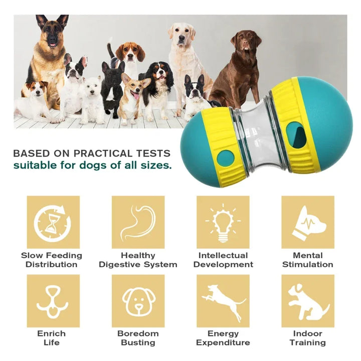Dog Interactive Toys Adjustable Slow Feeder Food Treat Dispensing Toy for Dogs IQ Training Rolling Ball Puzzle Toy Pet Supplies