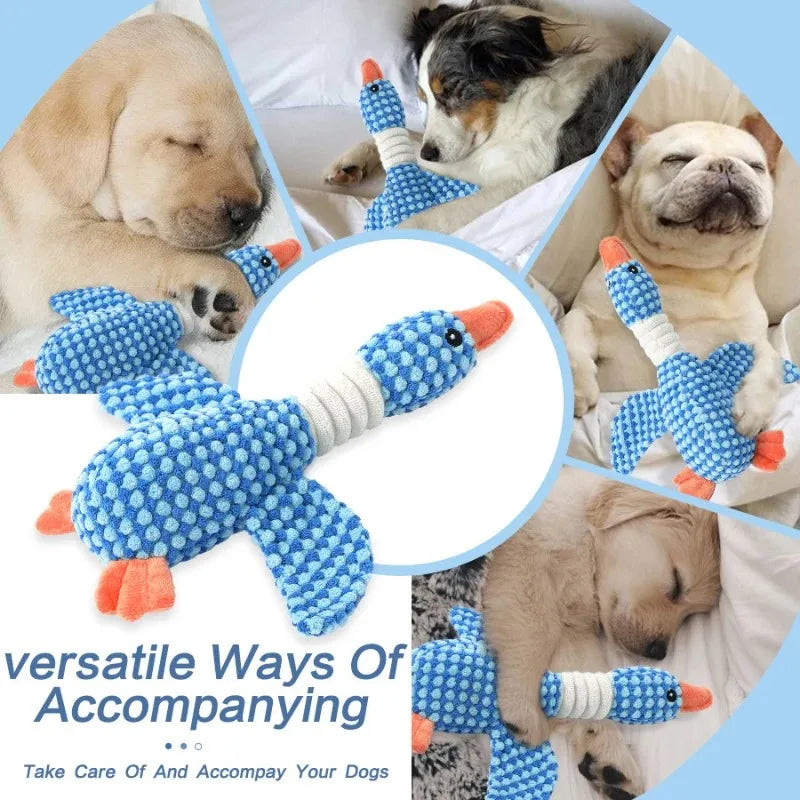 New Dog Toy Plush Blue Goose Pet Teddy Puppy Large Dogs Toys Duck Tough Bite Chew Plush Sound Toy Relieve Boredom Pet Supplies