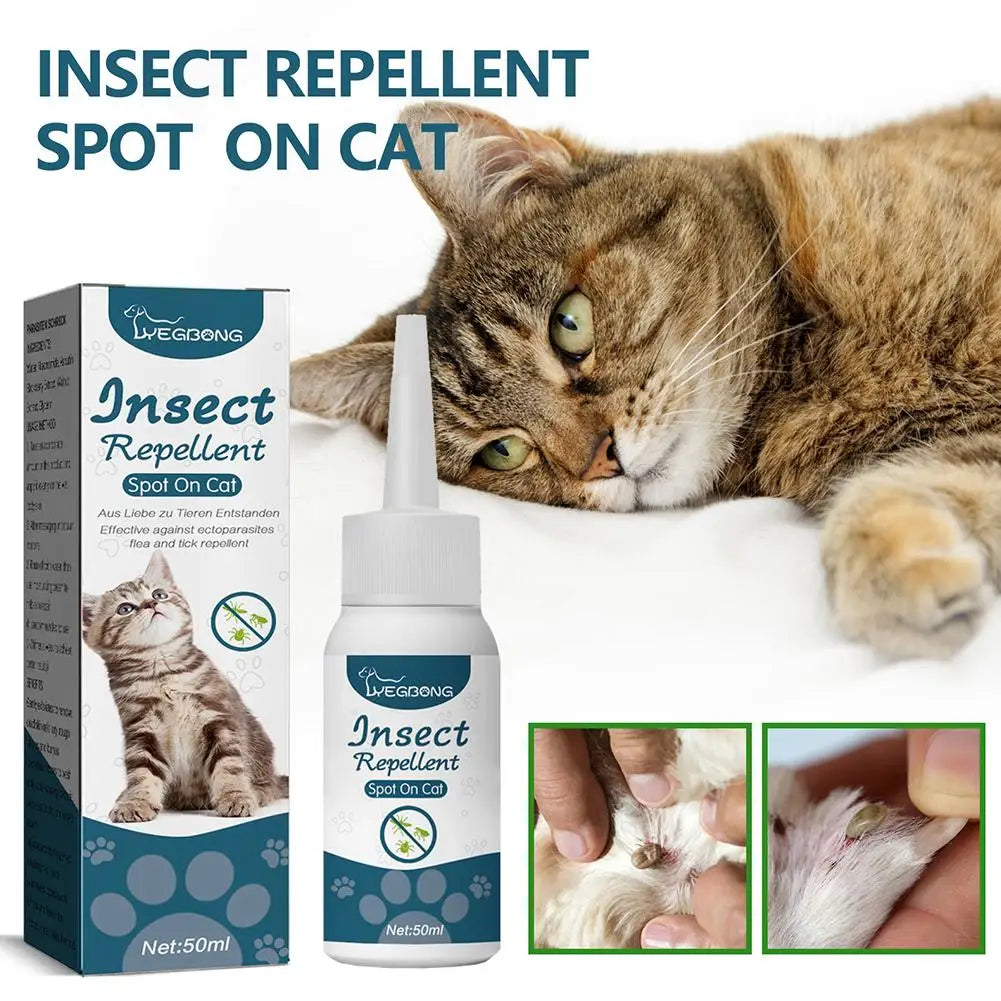 Pet Flea Killer Drop Anti-Fleas Ticks Lice Mite Removal Relieve Itching for Cats Dogs Ringworm Treatment Pet Insect Removal Drop
