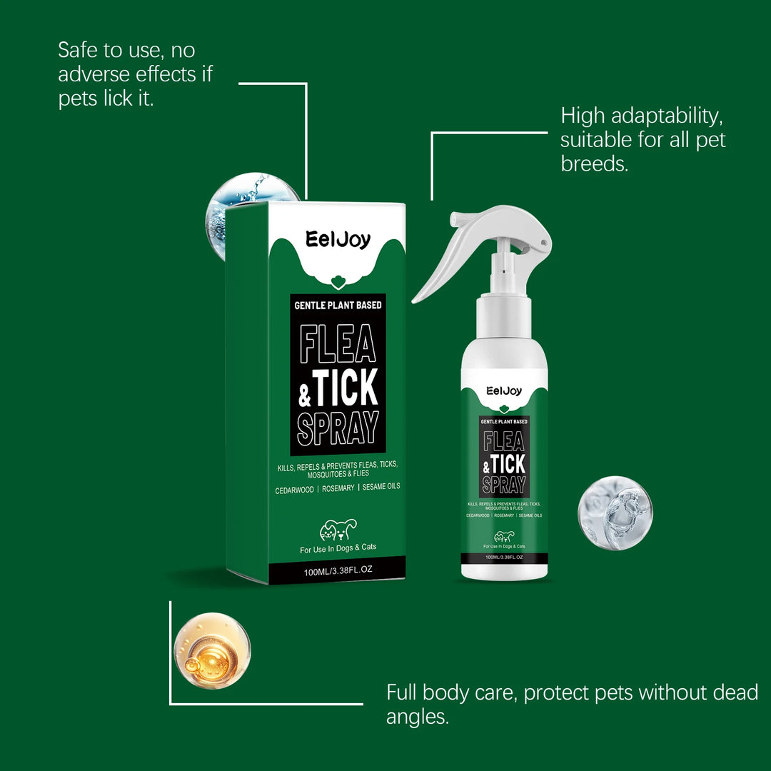 Dog Cat Flea Tick Repellent Spray Fur Protection Pet Parasite Control Solution Pets Soothing Care Natural Pets Insect Anti Spray