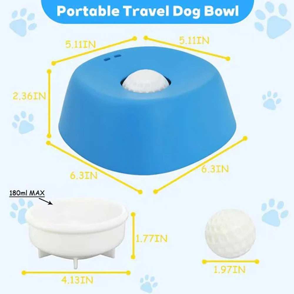 Pet Slow Feeder Bowl—Liquid Slow Dog Bowls: Non-Slip,Ball&Bone Design Slow Feeder for Cats&Dogs (Ideal for Bone Broth & Licking)