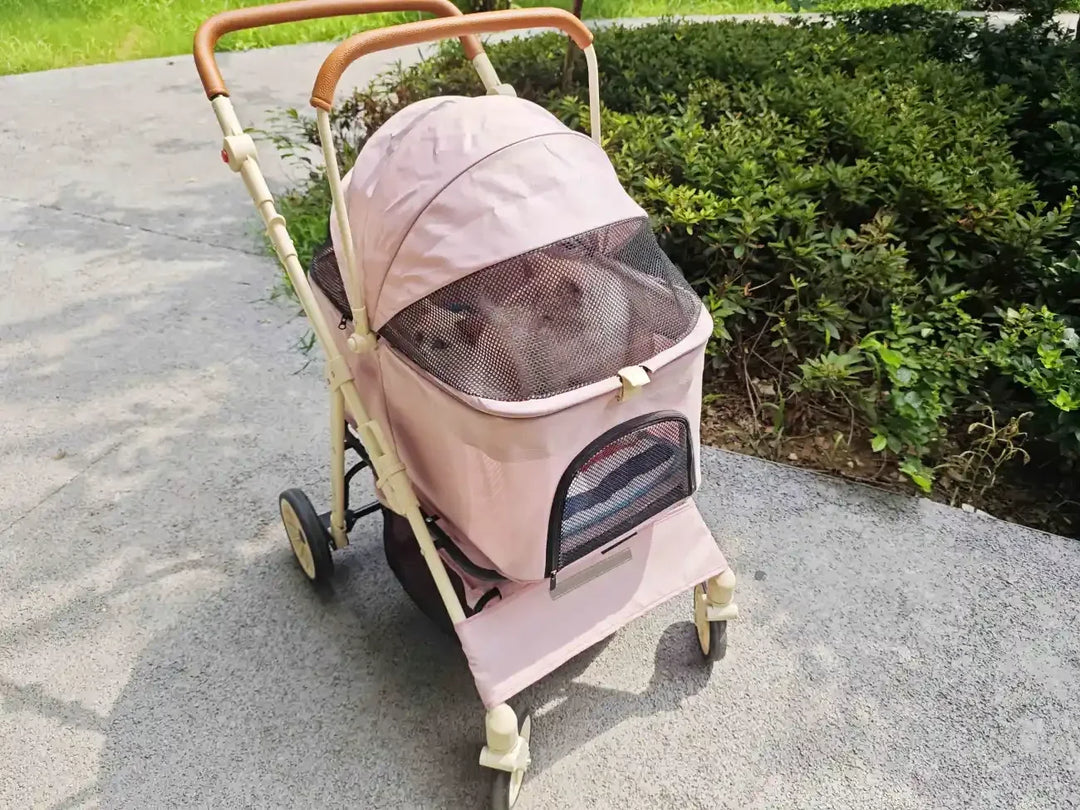 3-in-1 Pet Stroller for Cats & Dogs Detachable Carrier  Storage Basket One-Hand Fold & 4-Wheel Brakes  cat carrier dog carrier