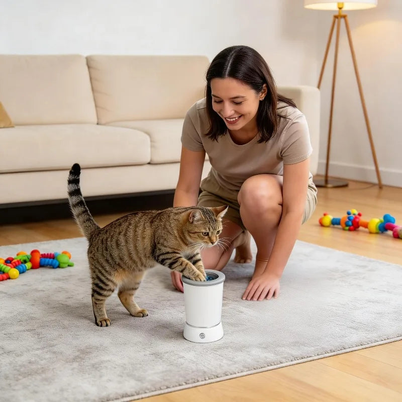 Paw Cleaner Massager Automatic Cleaner Portable Dog Paw Washer Electric Massager USB Rechargeable for Small To Medium Dogs Cats