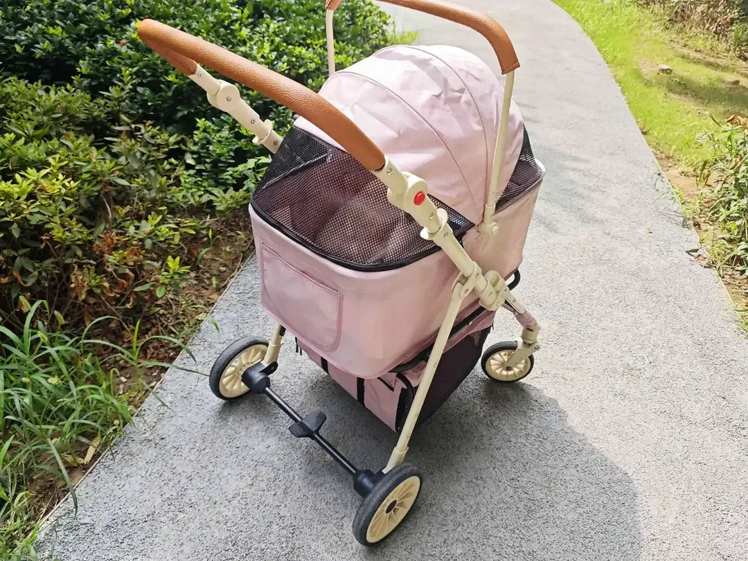3-in-1 Pet Stroller for Cats & Dogs Detachable Carrier  Storage Basket One-Hand Fold & 4-Wheel Brakes  cat carrier dog carrier