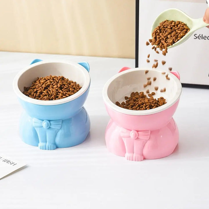 Pet Supplies Ceramic Cat Bowl Creative Slanted Mouth Dog Food Feeding Basin Non-slip Cute Pet Drinking Feeder Water Container