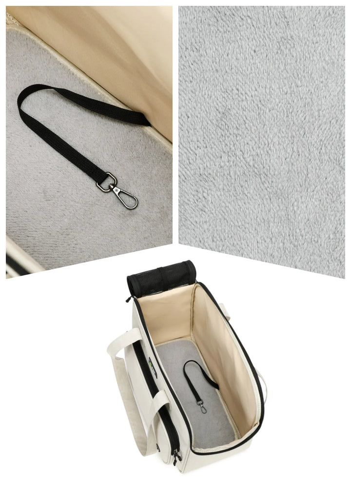 Pet carrier bag for cats and small dogs, portable handbag for outings, large-capacity pet carrier for puppies