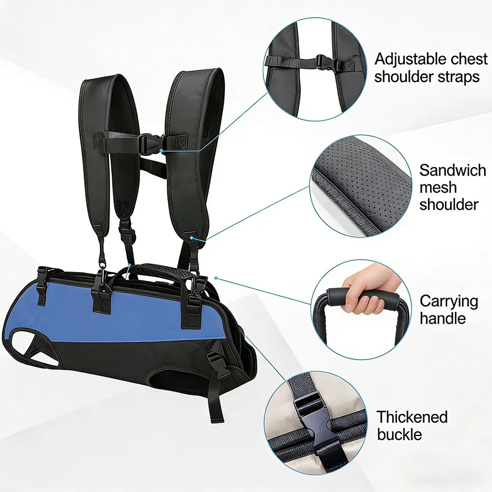 Pet Travel Backpack Shoulder Carrier Outdoor Hiking Walk Durable Comfortable Oxford Fabric Dog Carrying Bag Strap Fixation Bag