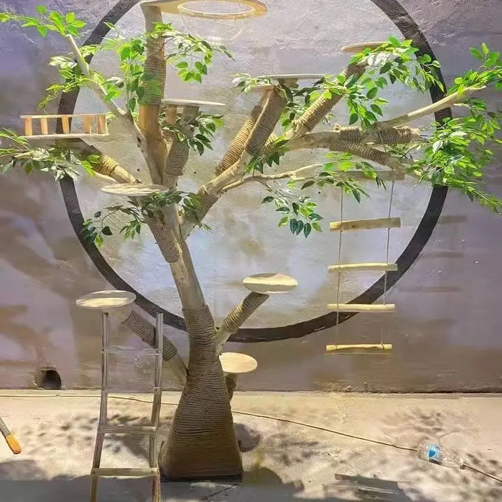 Nature Tree Cat Climbing Small Family Large Tree Cat Climbing Pet Tree House Indoor Habitat Pet Training Supplies Best GIft