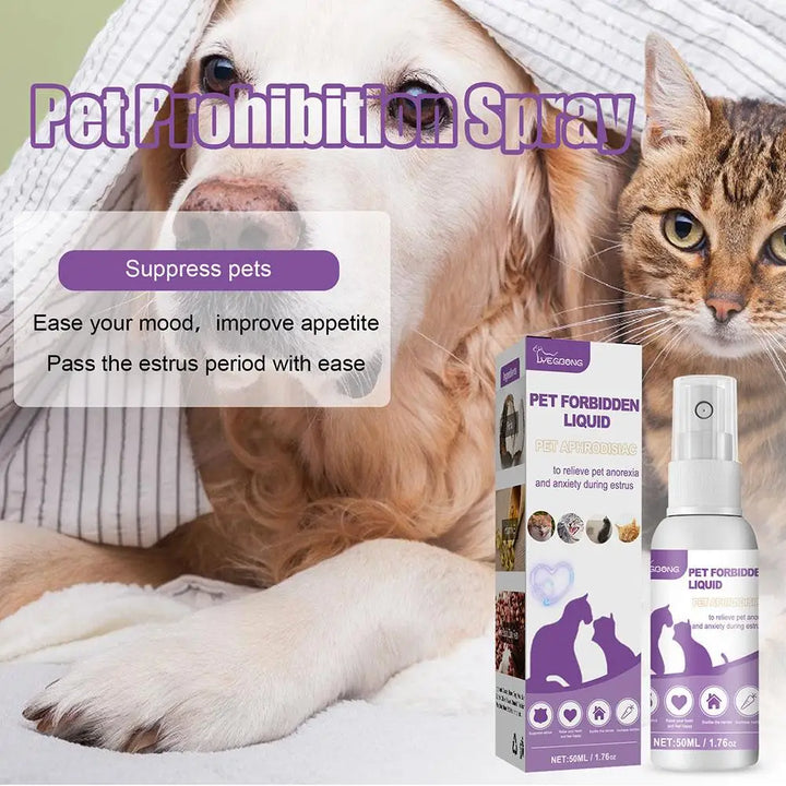 50ml Pet Calming Spray Prevent Howling Reduce Anxiety Soothe Mood Pet Dog Cat Estrus Calming Prohibition Spray Pet Supplies