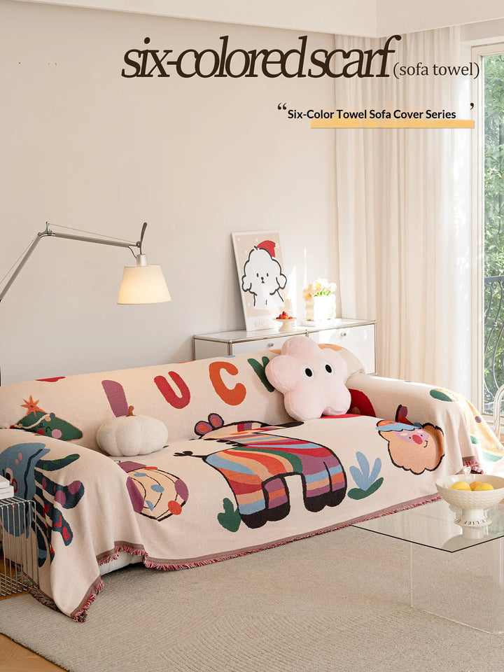 Home Living Room Sofas Covers Full Set With Tassel Furniture Cover 3 Seater And 2 Seater Set Prevent Cat Scratch Blanket