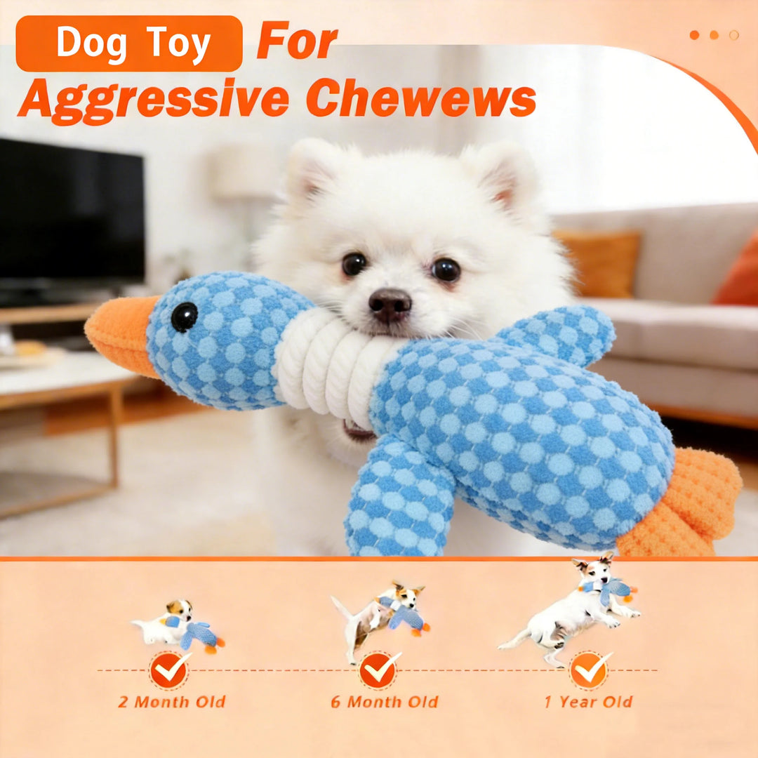 New Dog Toy Plush Blue Goose Pet Teddy Puppy Large Dogs Toys Duck Tough Bite Chew Plush Sound Toy Relieve Boredom Pet Supplies