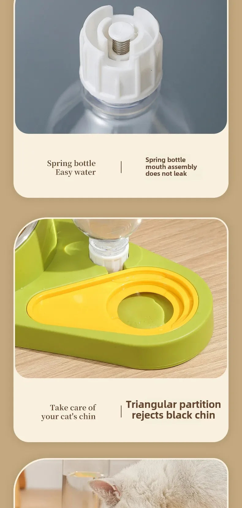 Double Bowl Pet Feeder with Anti-Tip Design + Auto-Refill Water Dispenser for Dogs & Cats