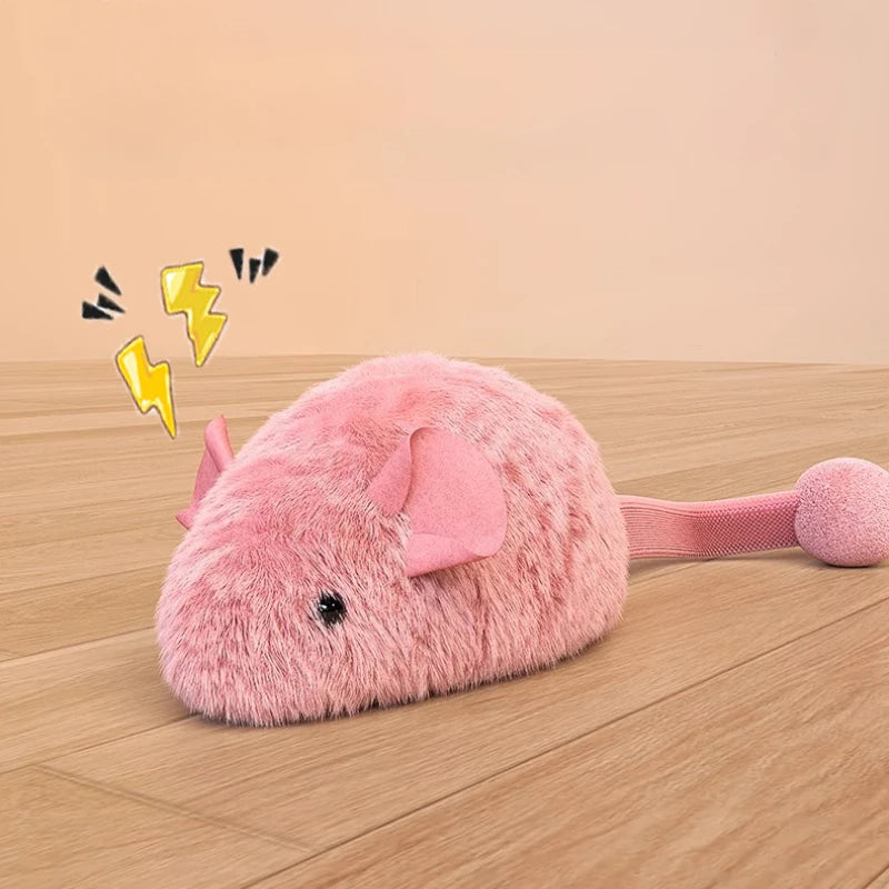 New Interactive Mouse Plush Cat Chew Toys Boredom Interactive Plush Toys Kitten Game Indoor Plush Mice Luminous Toys For Cats