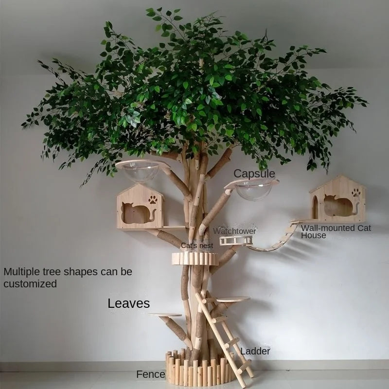 Nature Tree Cat Climbing Small Family Large Tree Cat Climbing Pet Tree House Indoor Habitat Pet Training Supplies Best GIft