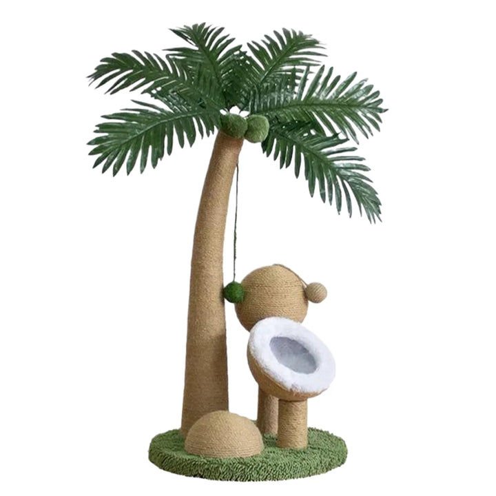Coconut Tree Claw Sharpener Pole Interactive Cat Sisal Scratcher Natural Sisal Rope Cat Tree for Small Medium Cats