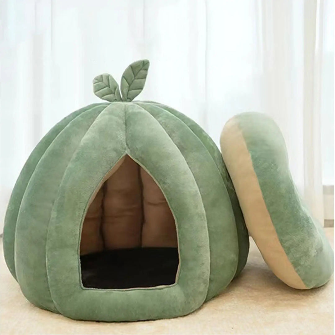 Cat Beds For Indoor Cats Pumpkin Cat House Enclosed Cat Bed Cat Cave Thickened Halloween Pet Bed Cat Hideaway For Kittens Small